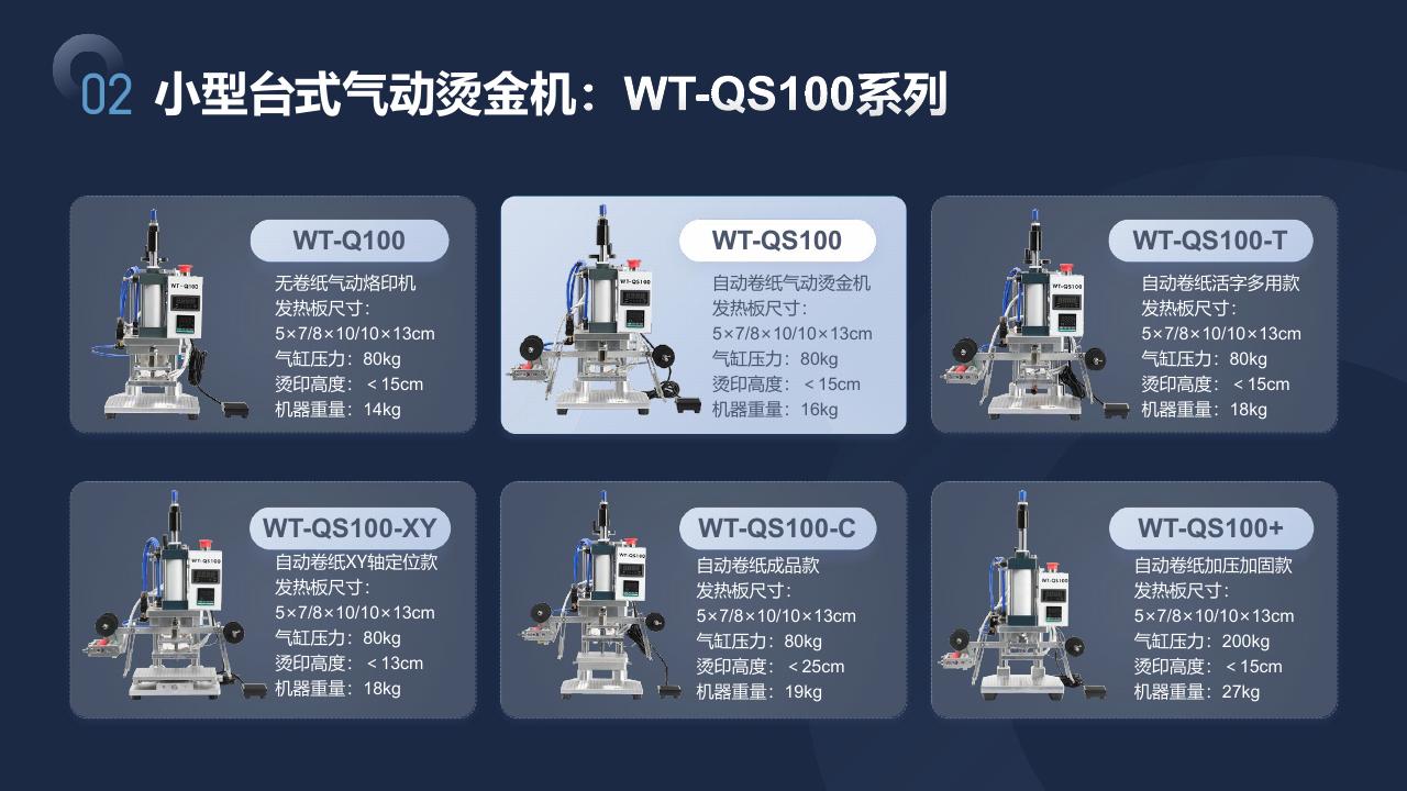 WTONG small desktop pneumatic hot stamping machine series