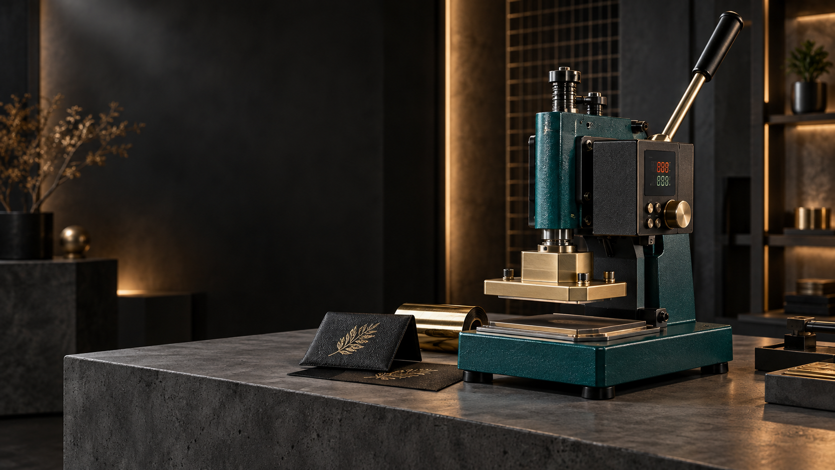 Desktop hot foil stamping press