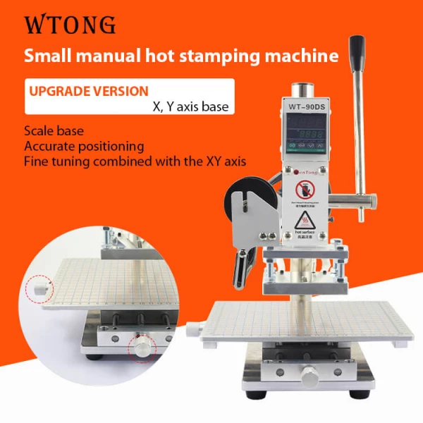 WT-90XY digital hot foil stamping machine with XY worktable